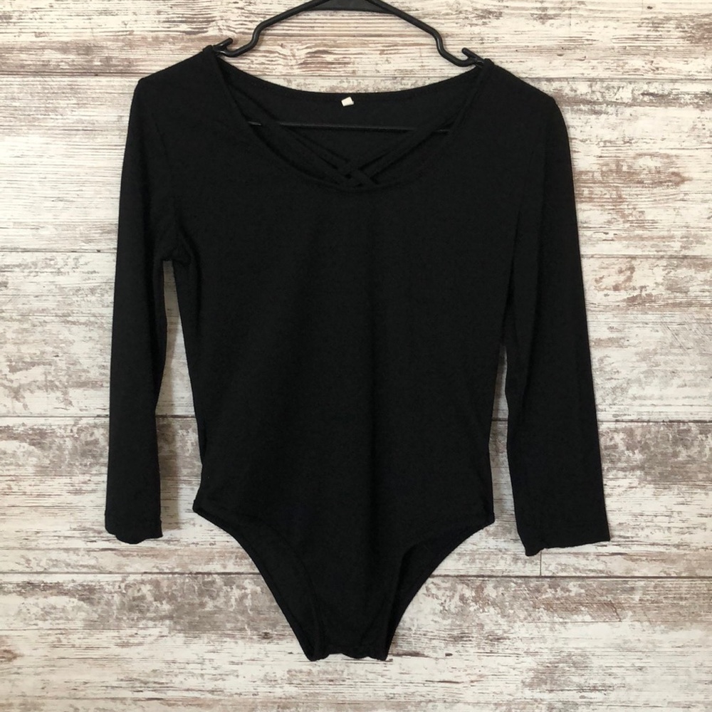 Black long sleeve bodysuit